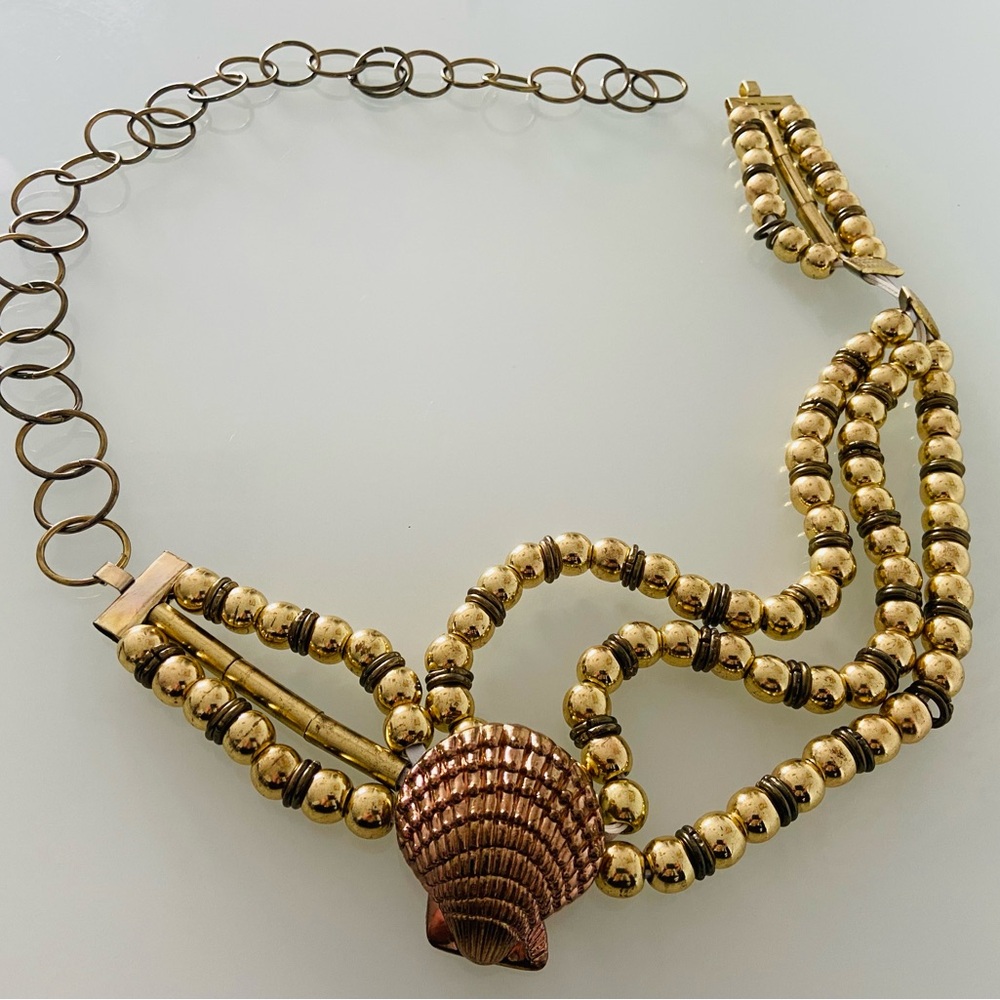 Vintage 80s Copper & Gold Ball And Chain Belt